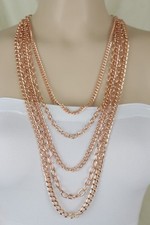 Moda Donna Collana Oro Rosa