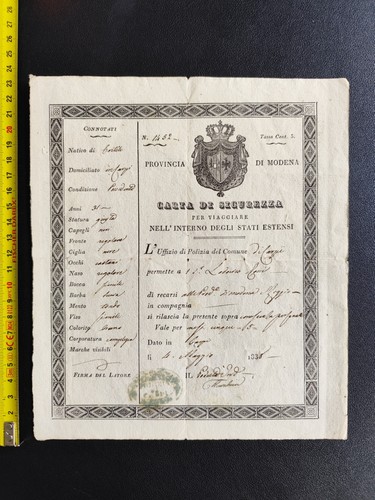 Antico passaporto interno - passaporto,