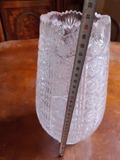 Vaso in cristallo di Bohemia taglio geometrico degli anni 50/60