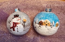 Palle Natale in vetro, dipinte
