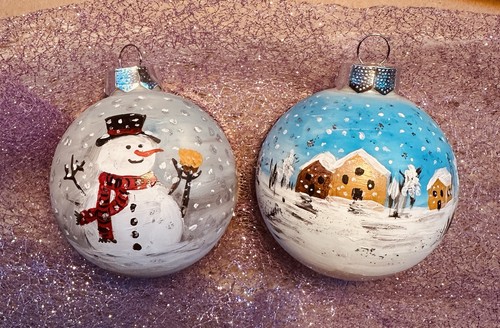 Palle natale vetro - in, dipinte