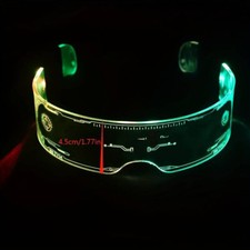 OCCHIALE LED LUMINOSO INTERMITTENTE HALLOWEEN FESTE DISCOTECA CYBERPUNK