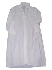Dacron Dupon Camicia Da Notte Da Donna Bianco Taglia XL Vintage Cotone Anni 70