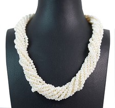 Collana in Perle Scaramazze intrecciata con chiusura in Argento 925Made in Italy