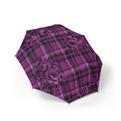 Purple plaid rose pattern - plaid,