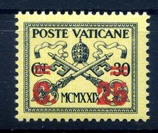 VATICANO -  1931 c. 25 su 30 "giallino"  NUOVO  **  MNH