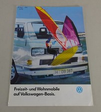 Depliant / Brochure VW Camper Su Base LT & T3 Data 09/1988
