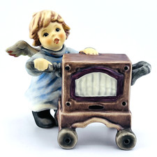 Goebel Hummel Figure 2135/F Angel Spielt Barrel Organo Suoni di Gioia