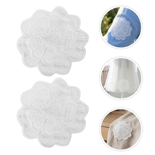 Pcs toppe organza fiori - 12,