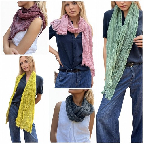 Sciarpa unisex lino crinkle - sciarpa,