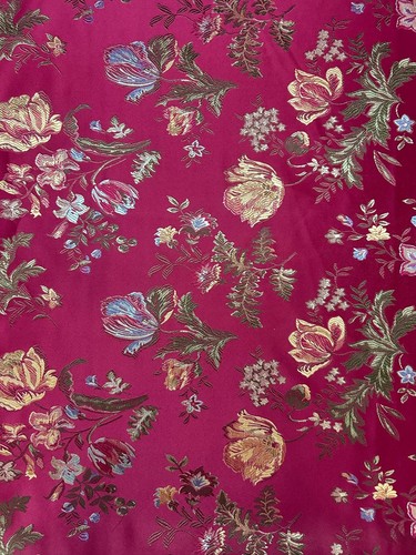 Tessuto broccato floreale - , –