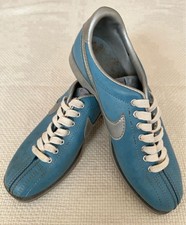 Scarpe da bowling Nike blu chiaro x argento US10 made in Taiwan 1984 vintage usate