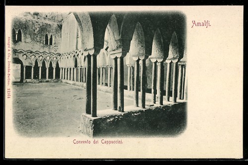 Cartolina amalfi convento dei - cartolina, amalfi,