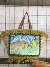 BORSA DONNA COFFA IN PALMA NANA DECORATA FATTA A MANO