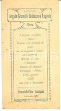 1930 CASSOLNOVO (PV) MenÃ¹ ristorante BELL'ARIA Nozze GRUMELLI - LUPPOLO