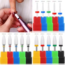 1/5x Ceramica Unghie Trapano Punta Set Elettrico Manicure Kit Fresa Taglio Lime