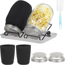 2 Pezzi Germogliatore - Vaso per Germogli 32Oz - Materiale Vetro - Con Coperchio