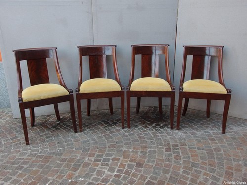 Sedie gondole in mogano - sedie,