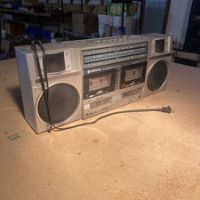Radio Boombox Stereo Cassette HITACHI Vintage anni 80 AM/FM TRK-W55H Vedi Descrizione