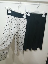 Lotto Stock Abbigliamento Bambina 2 Pantaloni 4/5/6 anni  culotte bianco nero 