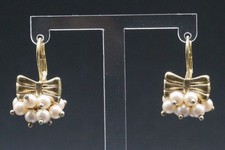 Orecchini A Fiocco In Argento Dorato Punzonati, Perfetti