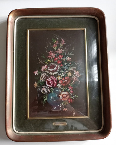 Ancienne peinture sous verre - ancienne,