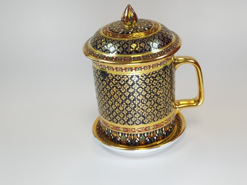 Tazza porcellana dorata - tazza, in
