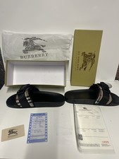 Ciabatte uomo Burberry a quadri taglia 11 nuove imballate con scontrini/documenti
