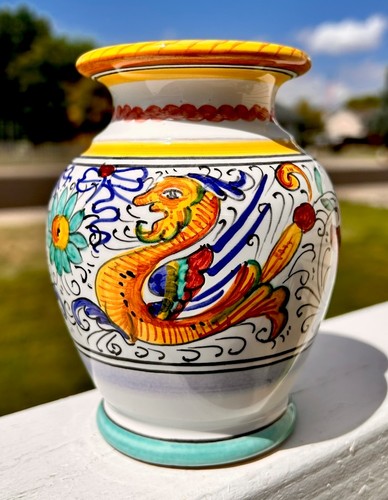 Vaso maiolica dipinto a - vaso, in