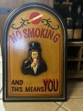 Vintage Insegna Legno 3D Bar        NO SMOKING        and This Means YOU.