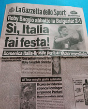 GAZZETTA DELLO SPORT 14 LUGLIO-1994 USA 94 ITALIA-BULGARIA 2-1 BAGGIO PANTANI