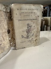 Aldina TULLIO CICERONE - ORATIONUM Venezia Aldo Manuzio 1565 Pars 1