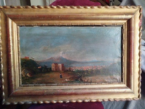Olio tela veduta - di, napoli