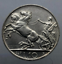 10 LIRE BIGA 1927 * * Rosette   PERIZIATA NIP  FDC    Vittorio Emanuele III