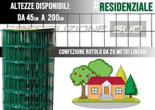 25metri RETE PLASTIFICATA ELETTROSALDATA VERDE RECINZIONE 50X75 5X7 Filo 2.00mm.