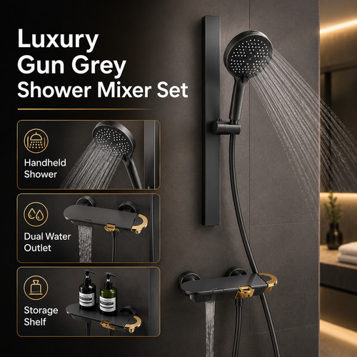 Set miscelatore doccia - , grigio