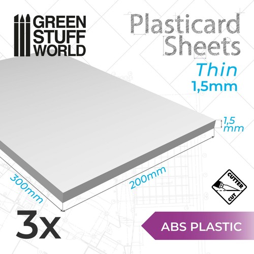 Fogli plasticard liscio - 3x,