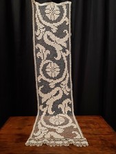 Antica Tenda a filet a mano cm.155x40. Perfetta colore ecru'.