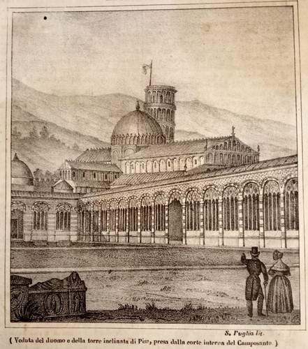 1841 pisa veduta duomo torre - e,
