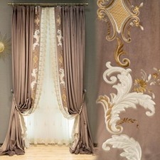 Tenda tela ricamo rosa velluto