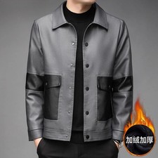 Giacca di pelle uomo moda autunno/inverno giacca di pelle sciolta monopetto 