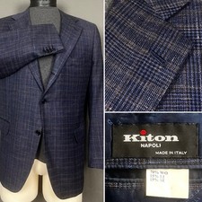 Kiton Napoli Blue Plaid Blazer