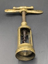 Cavatappi Antico A Doppia Elica, Due Colonne In Ottone FLY NUT Epoca Fine 1800