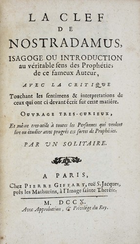Nostradamus clef de - nostradamus.,