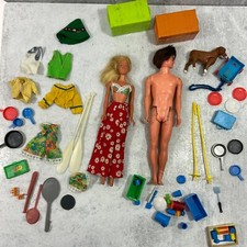 44 Pezzi Lotto Di Vintage 1966 Mattel Bambina+Ragazzo Bambole+Accessori Barbie