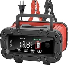 E-FAST TK700 Caricabatterie 10A, portatile per auto da 12 V e 24 V