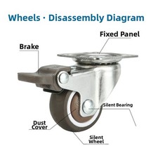 Office Use Home Office Furniture Casters Silent Operation Built-in Bearings