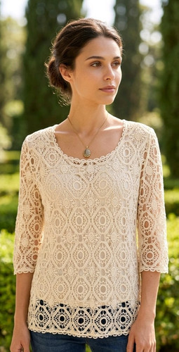Top hippie all uncinetto - top,
