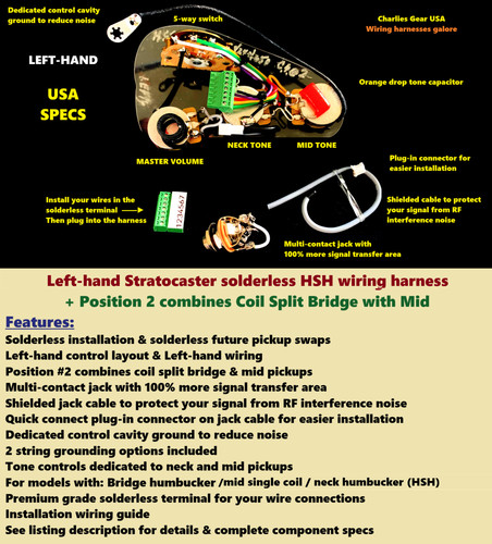 Lefty fender hsh stratocaster - fender,