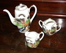 TEIERA - LATTIERA - ZUCCHERIERA -DIPINTE A MANO